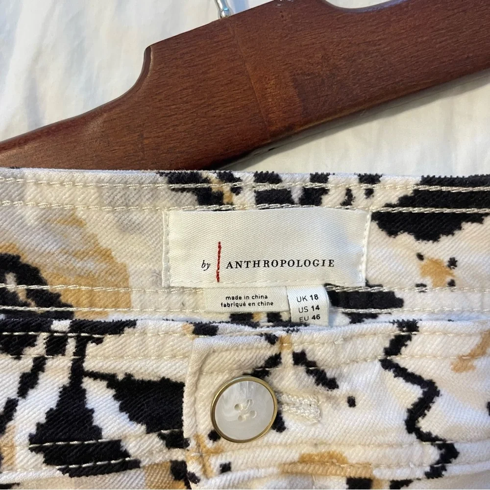 Anthropologie Tapered Floral Corduroy Pants Barrel size 14 - Picture 6 of 7